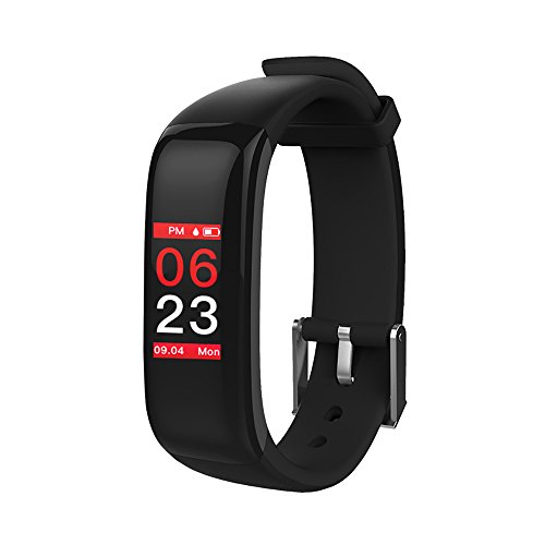 Kreema P1 Plus BT Fitness Tracker Display en Color Pulsera Inteligente Reloj Deportivo Ritmo cardiaco Monitor de presion Arterial Rastreador de Actividad para Android iOS Smartphone