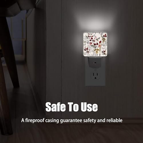 Image of Vintage Flower Night Light, Butterfly Plug into Wall with Dusk to Dawn Light Sensors, Warm Nightlights for Bedroom, Bathroom, Hallway, Kitchen, Gifts Ideal for Girls Women