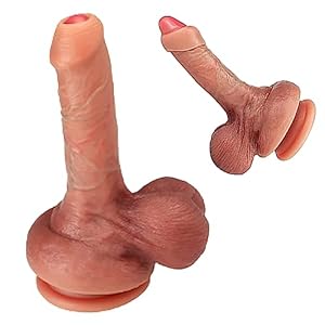 Qglust Realistischer Dildo mit intakten Hoden und beweglicher Vorhaut,Sexspielzeug für Frauen und Männer Echte mit Starkem Saugnapf Penis Nachbildung Gefühls Echt