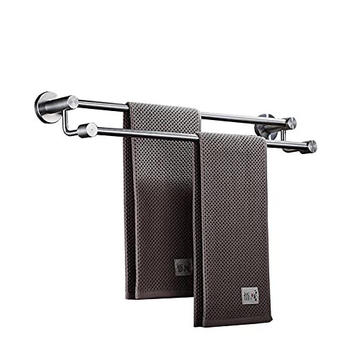 Porte-serviettes double LiChA acier inoxydable à finition brossée anti-rouille durable