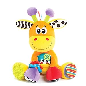 Playgro Activiteitenknuffel giraf, leerspeelgoed, vanaf 0 maanden, BPA-vrij, Discovery Friend Giraffe, oranje/bunt…