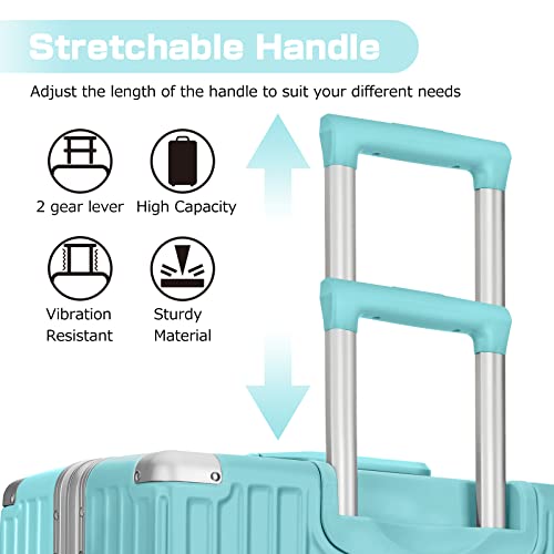 Anyzip Luggage Aluminium Frame Suitcase Hard Shell Tsa Lock No Zipper 24In Mint Green #TOP7