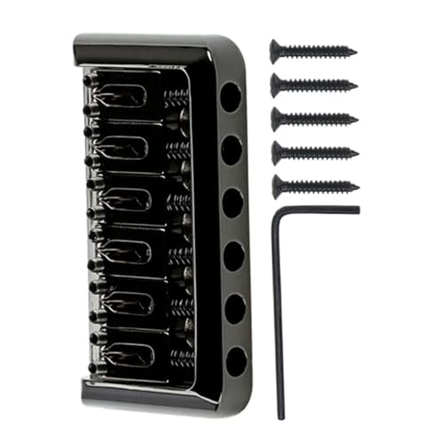 HEMOTON Guitar Bridge Part Replacement Electric Guitar Bridge Sets Guitar Saddle Bridge for Luthier Metal Guitar Bridge Tailpiece Ga823a Black Saddle Bridge