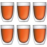 BODUM ボダム グラス コップ タンブラー PAVINA パヴィーナ ダブルウォールグラス 350ml 6個セット 保温保冷性 二重構造 耐熱ガラス 電子レンジ可 オーブン可 食洗器可 冷凍庫可 【正規品】 4559-10-12