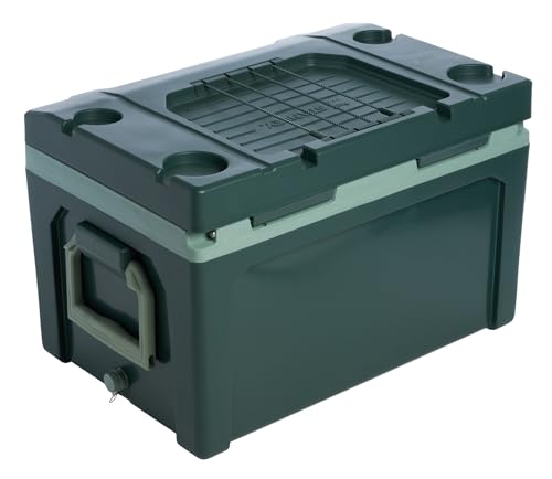 Image of Stanley Adventure Outdoor Cooler 50 qt | Heavy Duty Outdoor Camping Cooler with Easy Carry Side Handles | 6 Days Cooling Ice Chest for 82 Cans | Flat Top Doubles as Seat | BPA-Free | Sycamore