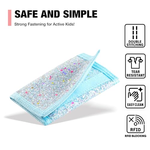Image of Kids Wallet for Girls - Luminous With Magic Sticker, Zipper, Coin Pocket - Teen and Little Girls' Novelty Childrens Wallet - luw03