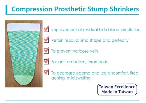 Image of Prosthetic Stump Shrinkers-Above Knee, 35cm, Compression, 20-30, Amputee Socks, Space Dyed, Taiwan Excellence 2XL