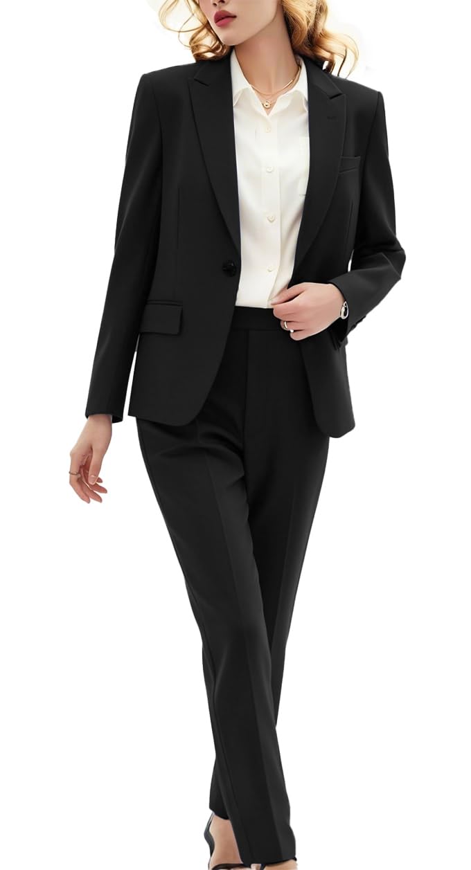 Womens 2 Piece Suit Set Business Formal Outfits Office Pant Suits for Women Dressy