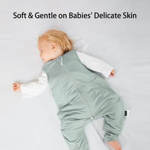 rayon made from bamboo toddler sleep sack with feet 12-24 months 10 tog ultra soft toddler sleeping sack 1t-2t sleep bag walker quilted wearable blanket with legs 2-way zipper lightweight