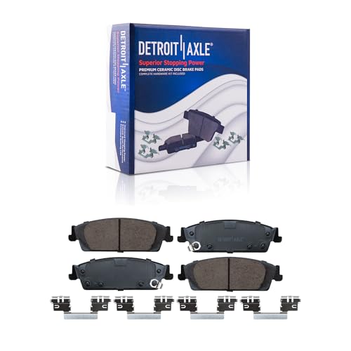 Image of Detroit Axle - Rear Ceramic Brake Pads for 2014-2018 Chevy Silverado 1500 | GMC Sierra 1500, 15-20 Tahoe Yukon Suburban Cadillac Escalade ESV, 2019 Silverado 1500 LD Sierra 1500 Limited Brake Pads