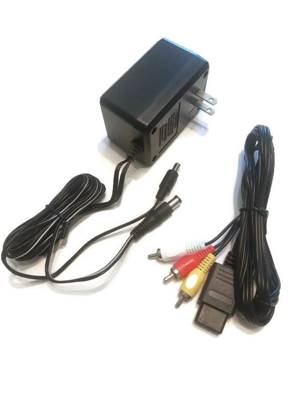 Whip Emotions AC and AV Cables plus 2 10 foot cord controllers compatible for SNES Console