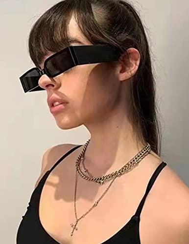 90s Retro Sunglasses Trendy Plastic Frame Small Rectangle Sunglasses Unisex Eyewear AZ95482