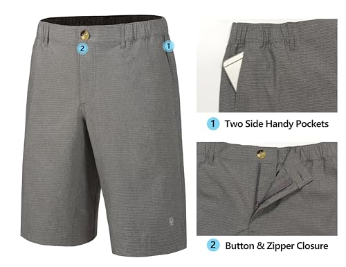 Image of Little Donkey Andy 12 Inch Inseam Golf Shorts for Men Bermuda Quick Dry Elastic Waist Shorts for Hiking Travel Casual