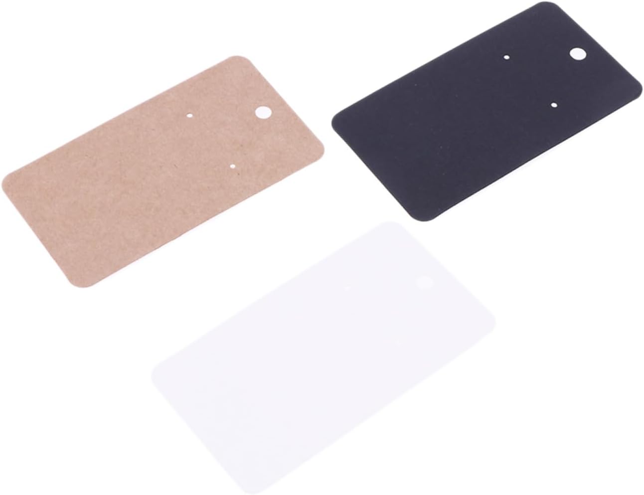 Tofficu 300pcs Earring Display Cards Kraft Paper Ear Holders Brown White Black Blank Tags for Jewelry Packaging and Organizing for Showcasing Homemade Ornaments