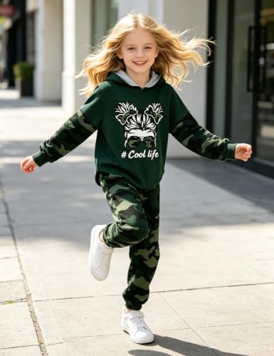 Image of Girls Fall Outfits Sweetie-girl Hoodie and Camo Pants Size 6-16