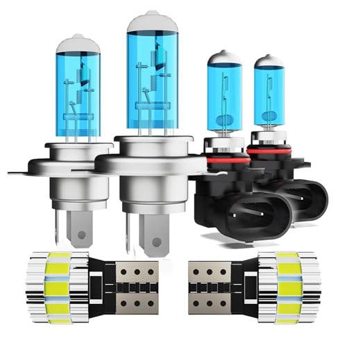 Image of Light Bulbs Fit For Toyota Tacoma 2005-2011, High Performance Halogen Headlight Bulb And License Plate Lights Combo, 9003 9145 High Low Beam Fog Lights, 6000K White Light, Pack of 6