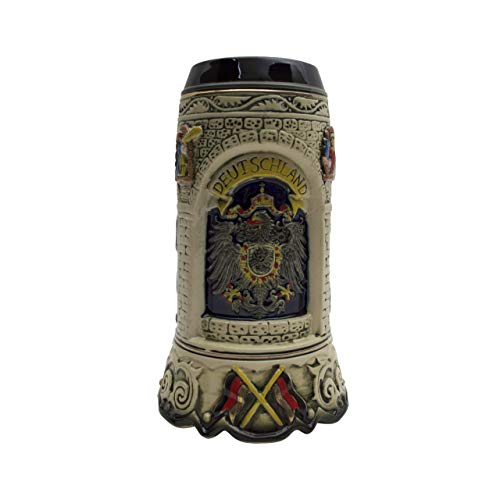 1 Liter | OktoberfestHaus Beer Lovers Gifts Hand-Painted Big German Mug Deutschland Scenes Ceramic Beer Stein Tankard Jarra Cervecera Alemana