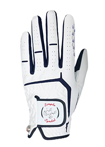 Simple Symbol Men's Golf Glove Premium Synthetic Leather,Stable Grip,Four Pack Value Left Hand Right Hand（Left Is Wear On Left Hand,Right Is Wear On Right Hand）(Navy,L,Left) #TOP1