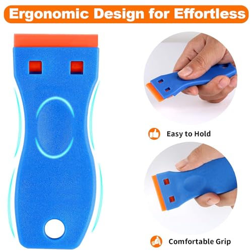 Image of NEXT GEEK Cleaning Scraper Tool Single Edged Multipurpose Labels, Sticker Remover 10 Piece Plastic Blades