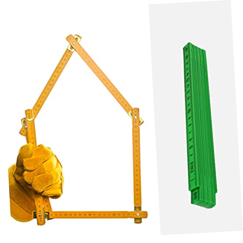 Happyyami シー折りたたみプラスチック定規 精密に刻印されたセンチ ミリのメジャーツール 耐腐食性 持ち運びに便利で省スペース設計の折り