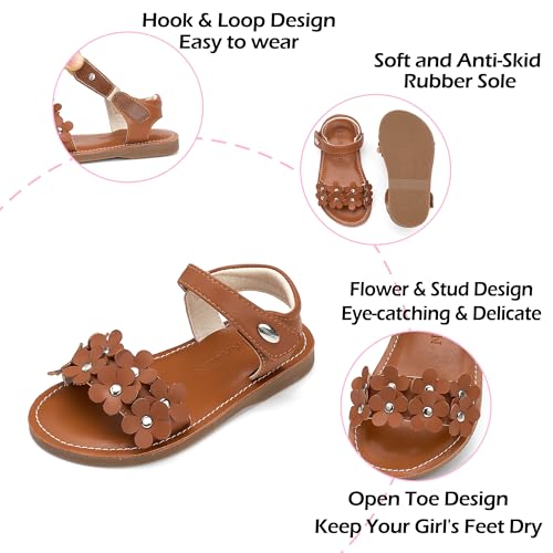 Image of PHIRAMIN Toddler Flower Girl Sandals - Girl Dress Shoes Toddler Little Kid Wedding Party