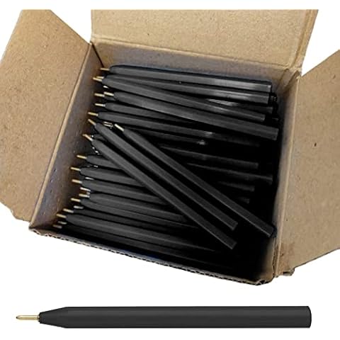 Essential Arts Black Jotta Pen for Golf, Bookies, Bingo, Office, Schools. Box 144 Half Size Ball Point with Black Ink Disposable Pens Cover