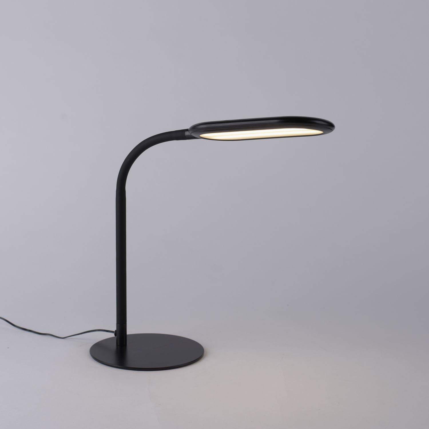 Licht-Erlebnisse LED Tischlampe Metall Schwarz Büro Schreibtisch H:59 cm 3000-6000 K 1180 lm 7 W Touch Dimmer Farbtemperaturwechsel flexible Tischleuchte Modern HESWIN