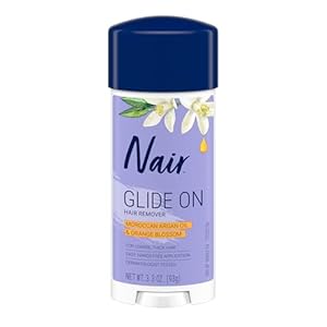 Nair Glide On Hair Removal Cream, Arm, Leg, and Bikini Hair Remover, Depilatory Cream, 3.3 Oz Stick