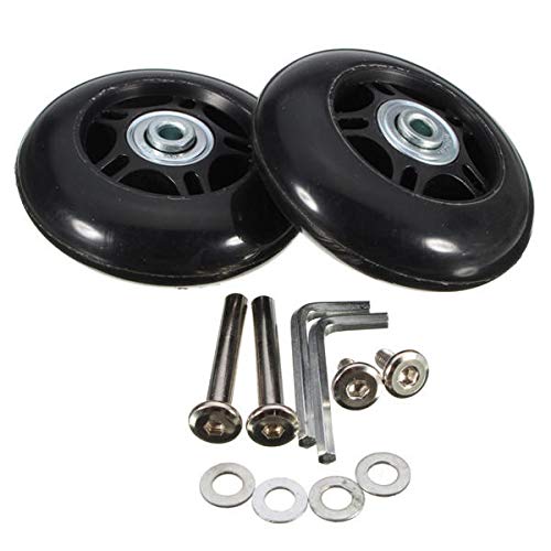 2pcs Luggage Suitcase Replacement Wheels Axles Repair Parts 75×22mm for Repair and Replacement