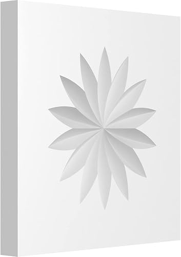Ekena Millwork ROSP050X050X050SDG09 Roseta de flores Sedgwick estándar con borde cuadrado, 5 pulgadas de ancho x 5 pulgadas de alto x 12 "P