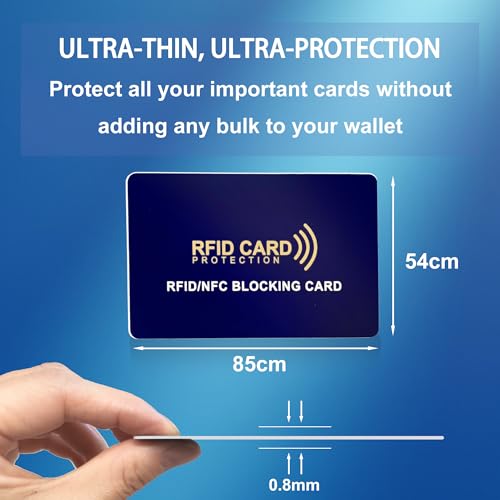 5-Pack RFID Blocking Cards | Contactless NFC/RFID Credit Card & Passport Protector | Anti-Skimming Shield for Wallets | 1 Card Shields Entire Wallet | Ultra-Slim Design for Men & Women3