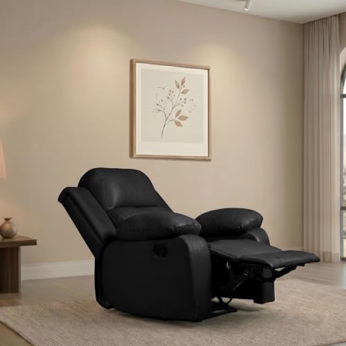 Image of Seventh Heaven Miami 1 Seater Recliner | Single Sofa Chair for Living Room Comfort | Ergonomic Design (Leatherette - Black)