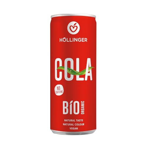 Höllinger Cola Bio Sans Caféine Boisson Rafraîchissante Pétillante Biologique Végane Canette 250 ml Arômes Naturels Cannelle Muscade Citron Vert