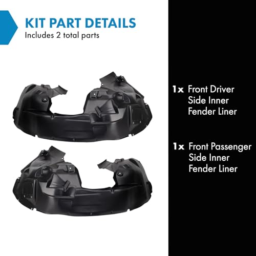 Image of TRQ Front Inner Fender Liner Set Compatible with 2015-2018 Jeep Renegade CH1248183 CH1249183