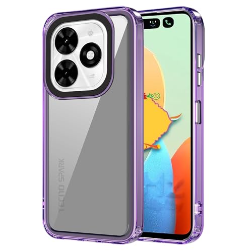 Image of Zapcase Back Case Cover for Tecno Spark Go 2024 | Compatible for Tecno Spark Go 2024 Back Cover | Case Cover with Camera Protection | (TPU + PC | Translucent Purple)
