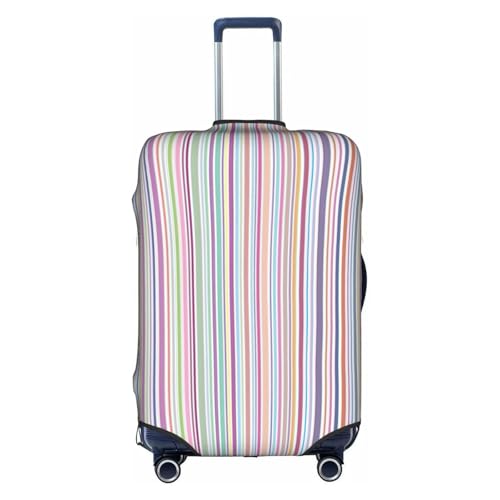 Housse de bagage personnalisée élastique blanche à motif rayé pour valise L
