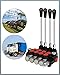 Hydraulic Flow Control Valve 4 Spool 11 GPM G Ports Adjustable Relief Lever Handle Double Acting Parallel Center Tractor Loader W/Joystick Small Tractors/Tanks Loaders Log Splitters