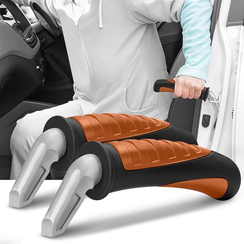 NINEMAX Ausstiegshilfe Auto Einstiegshilfe Auto Senioren,2 Stück Haltegriff für Car Zum Aussteigen, Einfach zu Benutzen für Behinderung Schwangere(Schwarz/Orange)