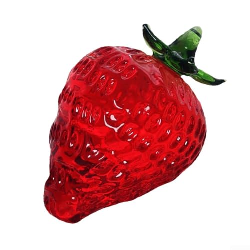 Figura de fruta de cristal deslumbrante, decoración de fresa roja para ocasiones especiales
