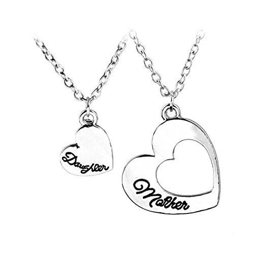 Myhouse 2Pcs/Set Mother's Day Letter Necklace Mother Daughter Letter Rhinestone Pendant For Gifts Charms Findings #TOP6