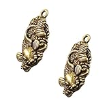 [TEMPNAP] 2個 純製のユニークな鯉モチーフペンダント 錆びにくい手作りのキーリング バッグ飾り スーツケースやリュックの吊り下げ装飾に