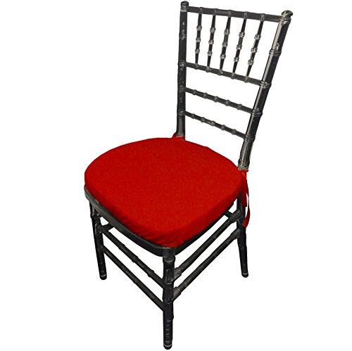 LA Linen Pack-4 Polyester Poplin Chiavary Chair Cushion Cover, Red, 38.1 x 38.1 x 0.04 cm - Image 2