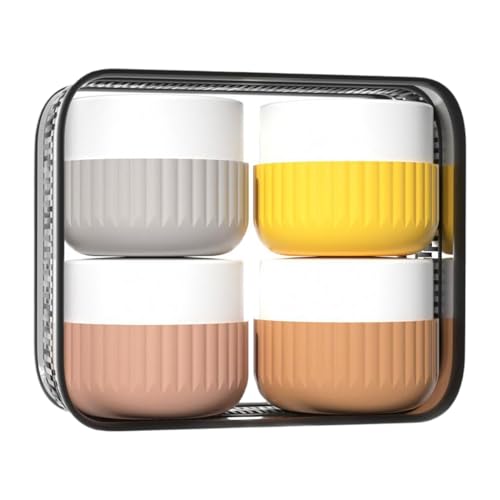 Botellas de aseo de silicona – 4 recipientes de viaje de silicona reutilizables | Contenedores de champú de viaje portátiles a prueba de fugas, organizador de almacenamiento compacto de 50 ml para el