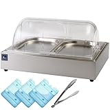 コールド チェーフィングディッシュ ステンレスタイプ ユニットパン＋保冷剤付き 選べるホテルパン PRO-CC (ホテルパン1/2 20mm) 保冷ディスプレイ ビュッフェ プレート 容器 トレイ