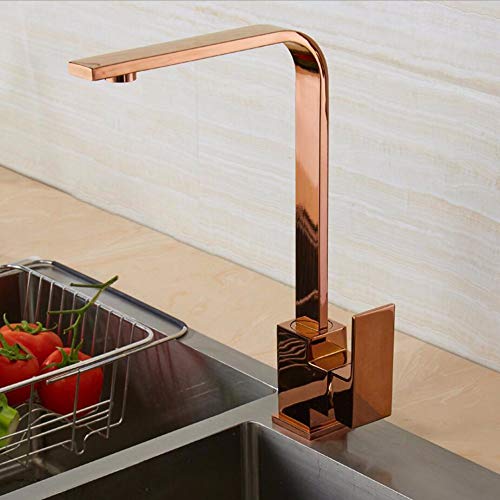 Évier de cuisine rétro cuivre noir et or avec robinet mitigeur orientable eau chaude froide
