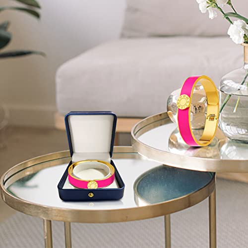 Godyce Love Friendship Bracelet Bangle Colorful Orange Enamel Bangles Bracelets For Women Teen Girls Party Fashion Bangles Stainless Steel Jewelry Birthday With Gifts Box (12Mm Pink, Stainless Steel) #TOP6