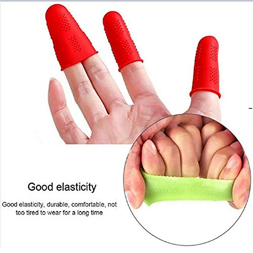 10STÜCKE(5Farben,3Größen) Silikon-Fingerhülsen, rutschfeste Verbrühungs-Fingerkappe,Heißklebepistolen-Fingerschutz zum Nähen,Wachsen,Gärtnern,Kleben