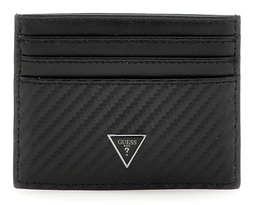 Étui à cartes GUESS Mito de couleur noire au design minimaliste chic