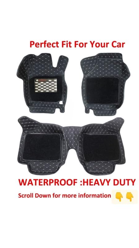 Image of 7D car mat Full Set for Tata Zest || Luxury Leather Double Car Floor Mat Complete Set || 100% Waterproof and Washable || Color : Black