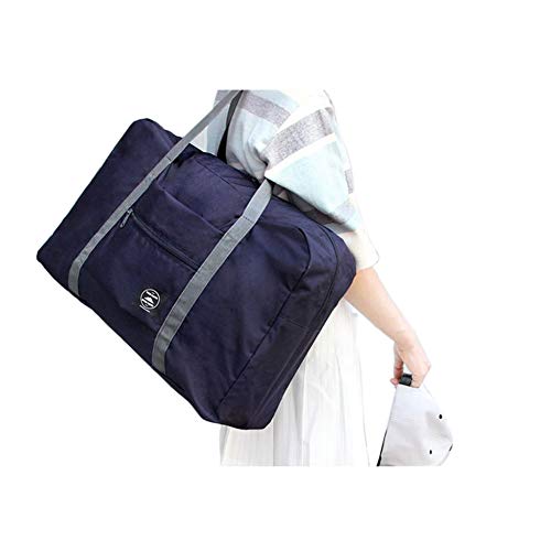 Jzenzero Packable Travel Duffel Bag Foldable Waterproof Carry Storage Luggage Tote (Dark Blue, OneSize)
